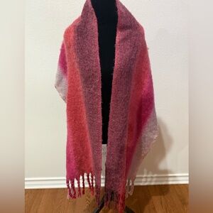 Colorful Gradient Shawl with Fringe